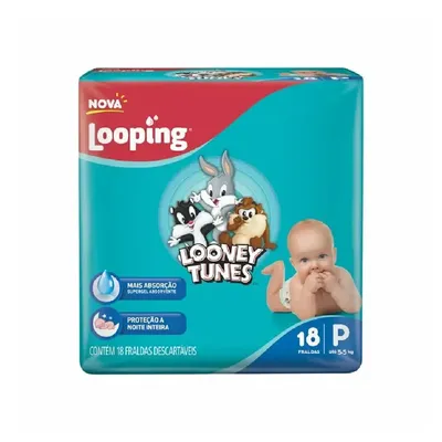 Fralda Looping Looney Tunes Jumbinho P com 18 Unidades